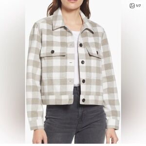 Rails Women's Checkered Jacket - Cream and Tan